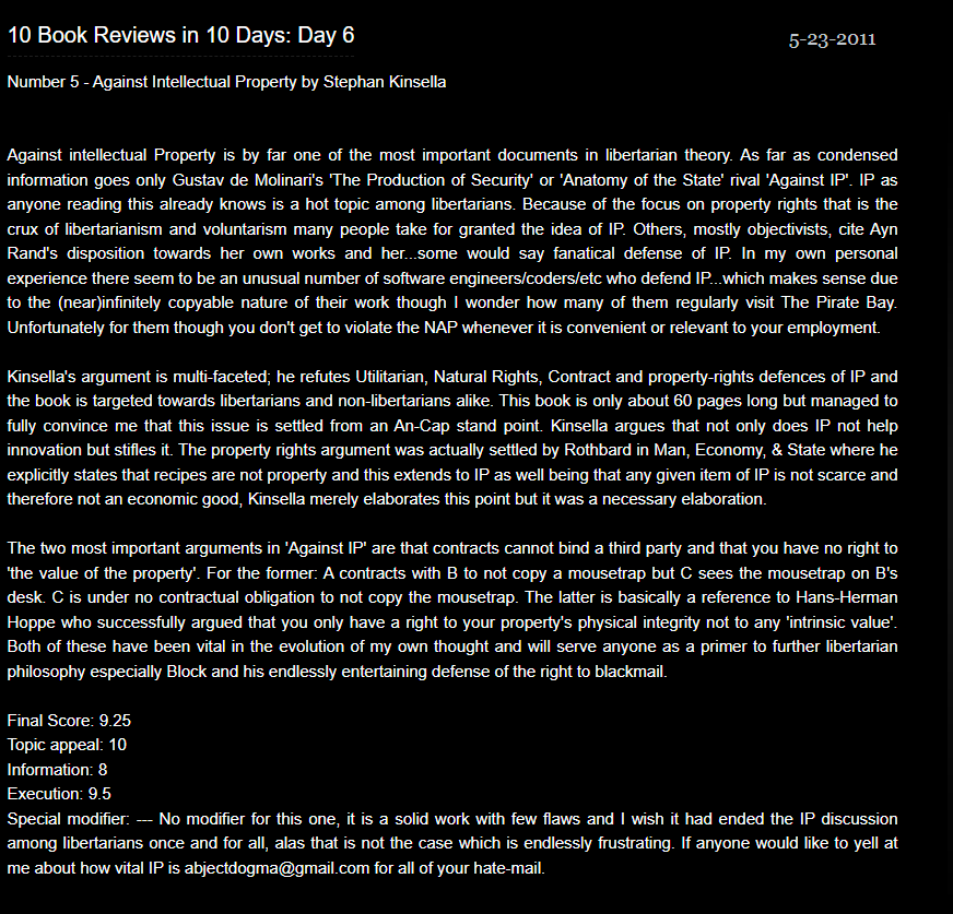 Against IP review 2011