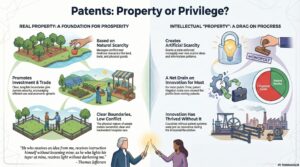 Patents property or privilege graphic illustration